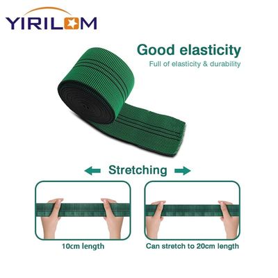 Custom 72mm Polypropylene + Rubber Sofa Elastic Webbing with 50% Stretch for Furniture Repair