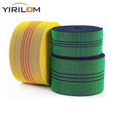 Green/Black/Customized Sofa Elastic Webbing in Herringbone Weave Pattern Ideal for Furniture Industry