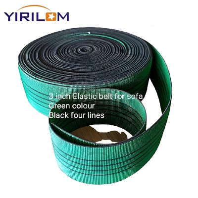 High Elasticity Sofa Elastic Webbing with 50% Elongation Made from Polypropylene + Rubber and Customizable Width