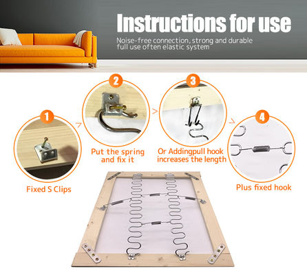 Durable 4-Hole Zinc Coated Spring Clip for Sofa with 0.8mm/1.0mm Thickness Furniture Hardware