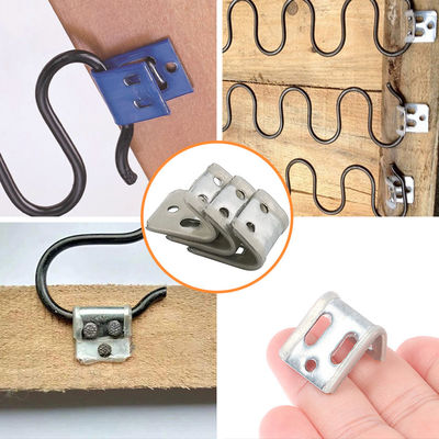 Durable 4-Hole Zinc Coated Spring Clip for Sofa with 0.8mm/1.0mm Thickness Furniture Hardware