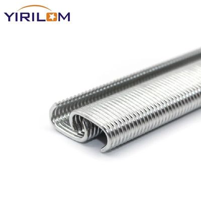 Galvanized Zinc Finish Hog Ring Nails with 17/18/19/22mm Crown and 6000pcs Packing for Mattress Manufacturing