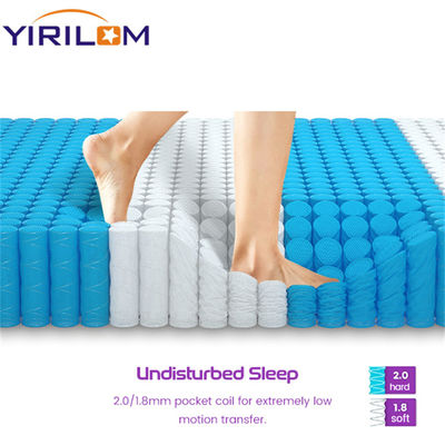 China Manufacturer White Mattresses with Durable Spring Pocket Coils Made from High Carbon Steel Wire in Customizable Sizes