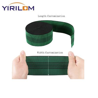 50mm Wide Green Elastic Sofa Webbing with Polypropylene Rubber Blend for Furniture Upholstery