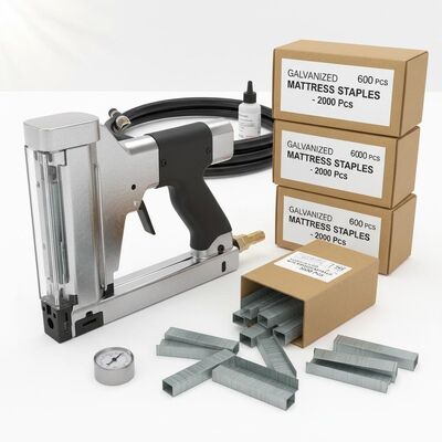 Good price Galvanized Mattress Staples with Pneumatic Gun for Furniture Framing - 6000pcs/cnt Packing online