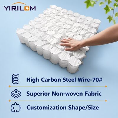 Durable 1.0mm-1.8mm Steel Wire Pocket Spring Unit with 6-12cm Height for Customized Sofa Cushion Support
