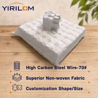 70gsm Breathable Non-Woven Pocket Spring Unit with 1.0mm-1.8mm Steel Wire and 6-12cm Spring Height for Sofa Cushion