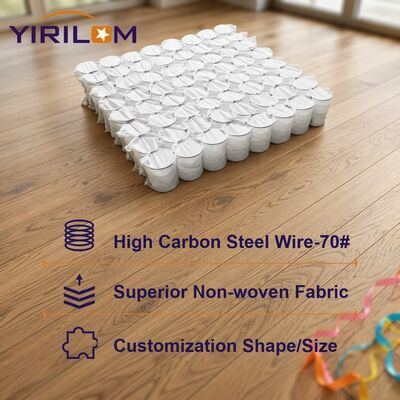 Custom Height 6cm-18cm Sofa Pocket Spring Unit with 1.0mm-1.8mm Steel Wire and Non-Woven Fabric Cover