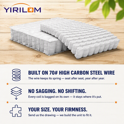 Wholesale Pocket Spring Coil Unit for Sofa Seat Cushion and Mattress Support with Non-woven Fabric Cover