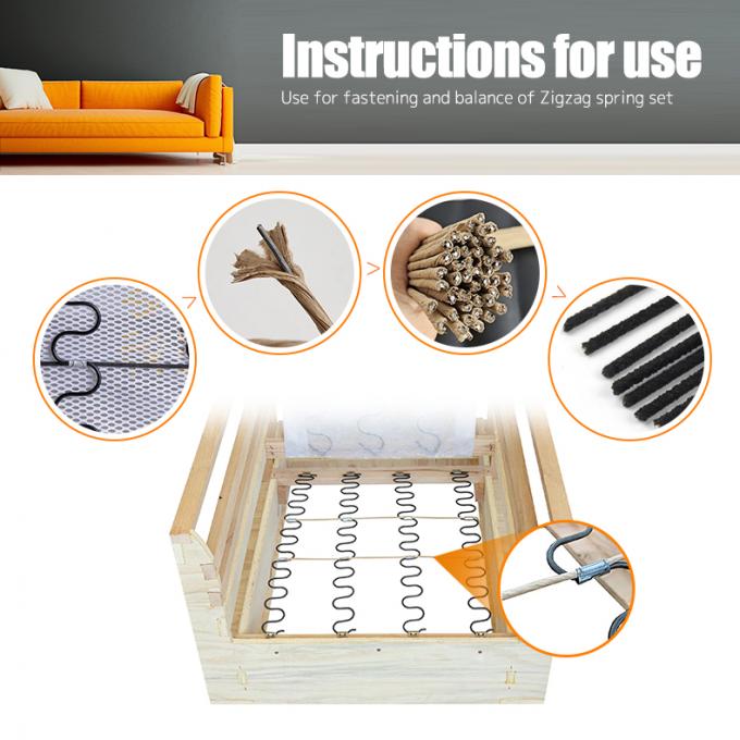 OEM Furniture Accessory 2.0mm Spring Wire Paper Fixing Wire for Sofa Zig Zag Spring 5